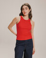 Tank Top De Rib,ROJO